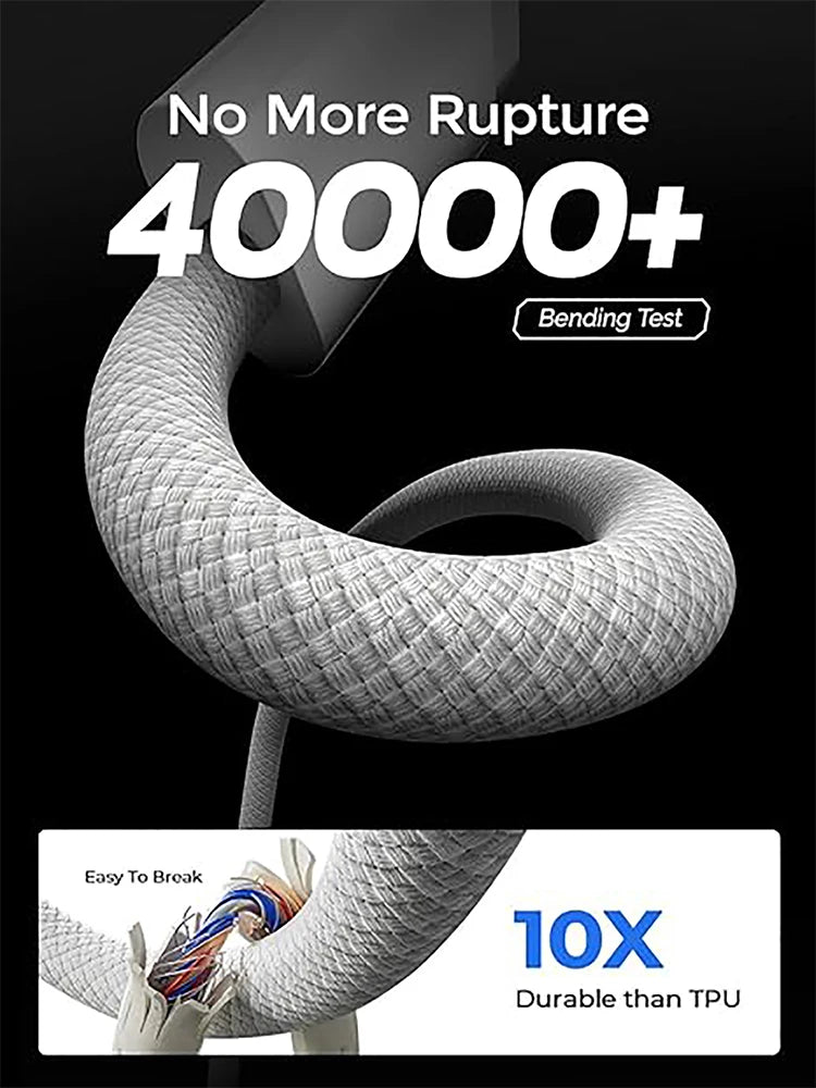 60W USB-C to USB-C Braided Charging Cable