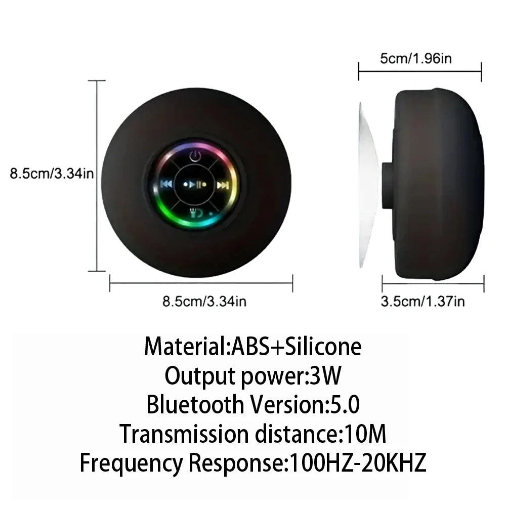 Portable Bluetooth Speaker with LED Light