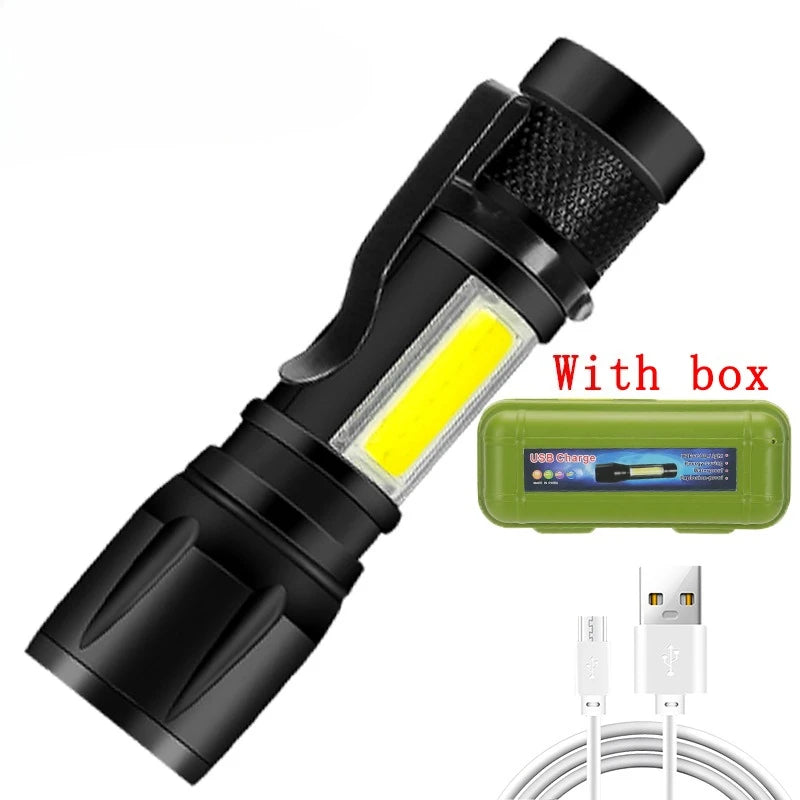 Rechargeable Zoom LED Torch with LCD Battery Display
