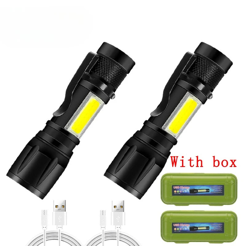 Rechargeable Zoom LED Torch with LCD Battery Display