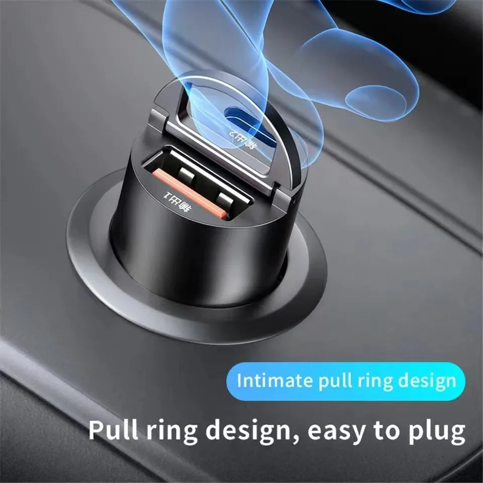 30W USB-C & USB Car Charger – 12–24V