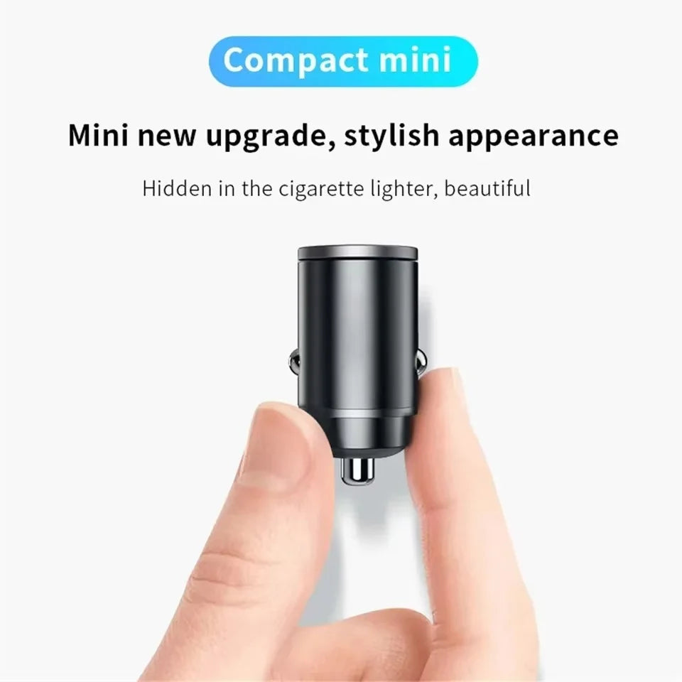30W USB-C & USB Car Charger – 12–24V