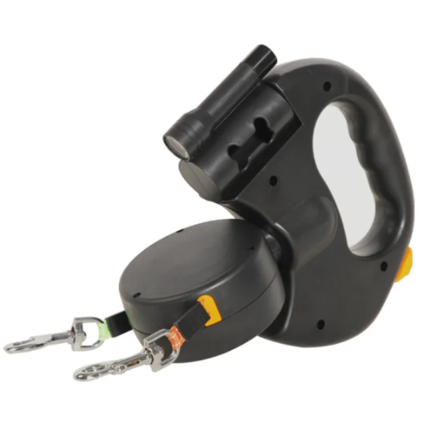 Dual Retractable Dog Leash with Light