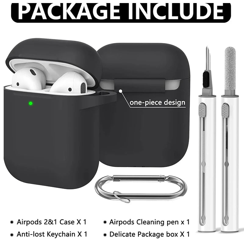 Case for AirPods 1st/2nd Gen with Cleaning Kit