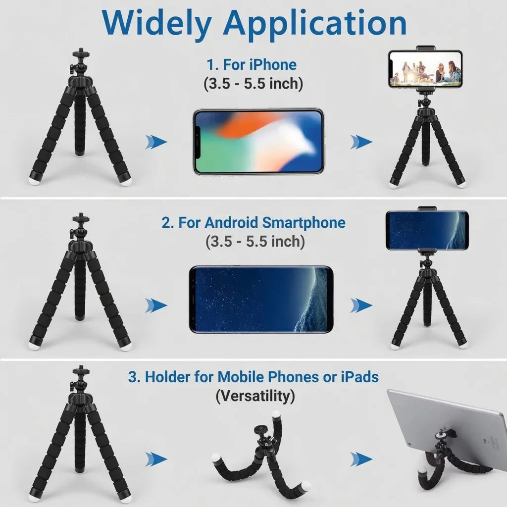 Flexible Mini Tripod & Phone Holder