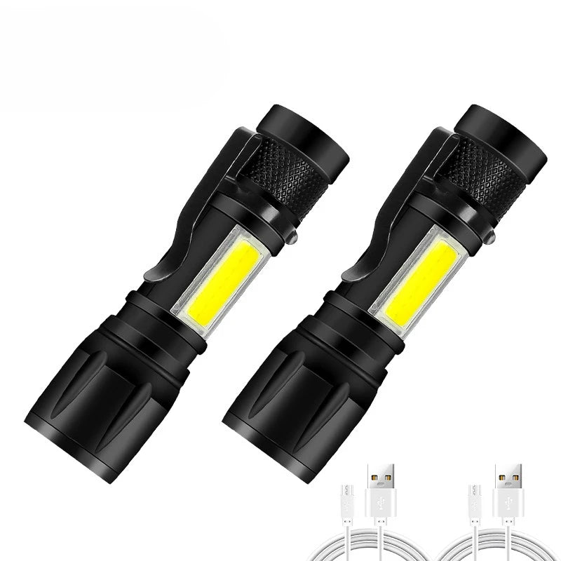 Rechargeable Zoom LED Torch with LCD Battery Display