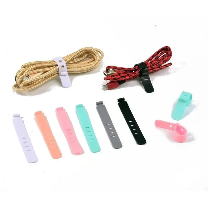20-Piece Reusable Silicone Cable Organizer Ties
